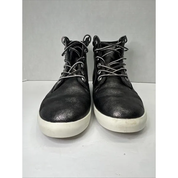 Timberland Dausette A1QIV Women’s 7.5 Black Metallic Leather Sneaker Boots - Image 4
