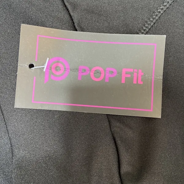 POP Fit Women’s Black High Waisted Mesh Leggings Size Medium NWT - Image 9