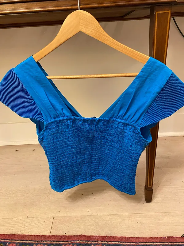 Blue Pleated Express Top - Image 3