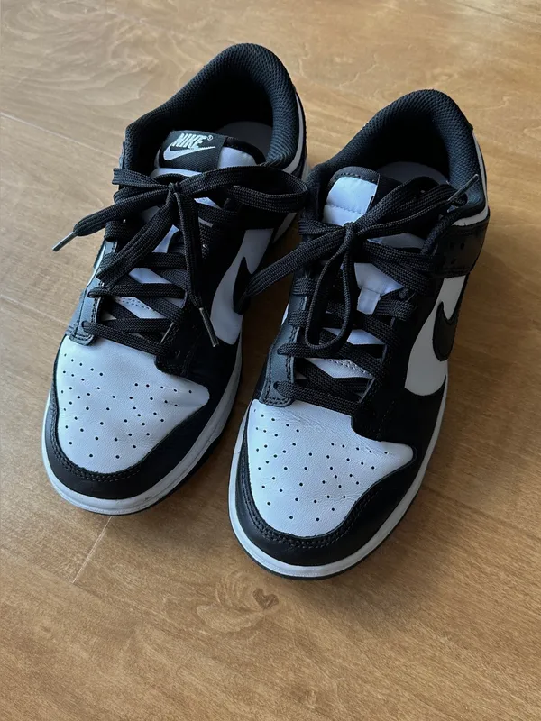 Nike Women’s Dunk Low Retro Sneakers, Black/White, Panda Color, Size 8 - Image 2