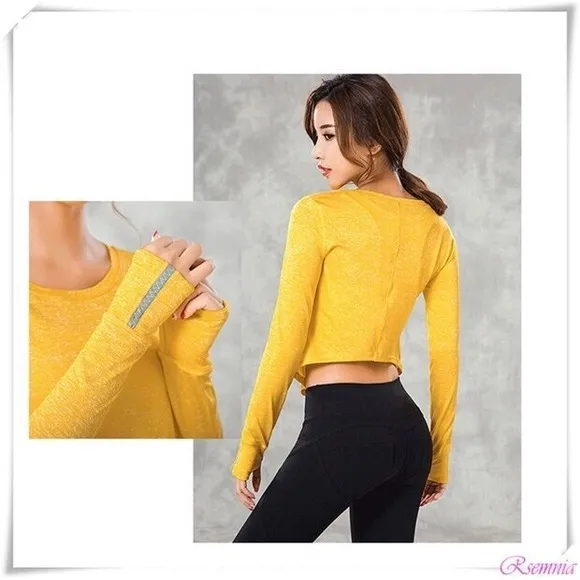 Women Long Sleeve Fitness‎ Gym Yoga Tops T Shirt Active Sports Gym Shirt Size XS - Image 4