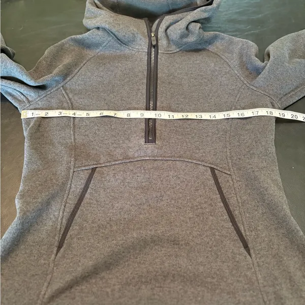 Lululemon 1/4 Zip Charcoal hoodie with Pockets - Image 10