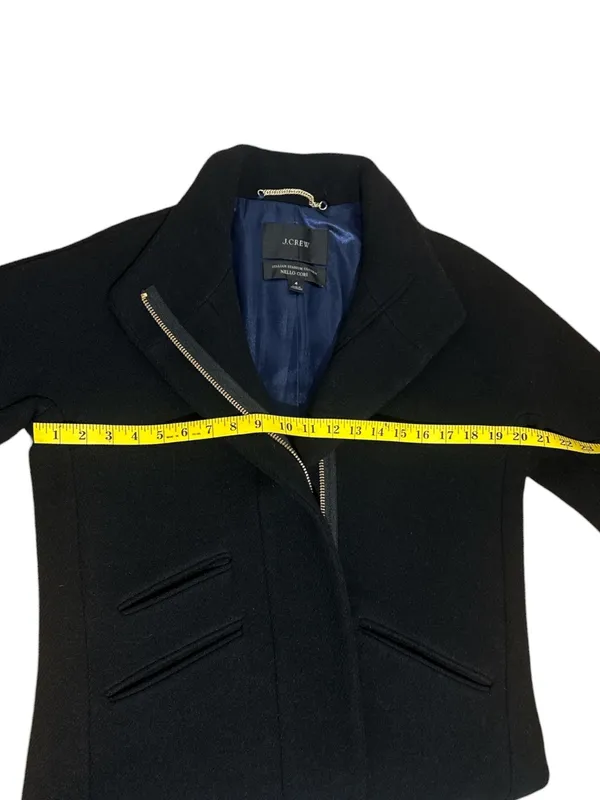 J.Crew Italian Stadium Cloth Nello Gori Wool Blend Zip Coat - Size 4 - Black - Image 5