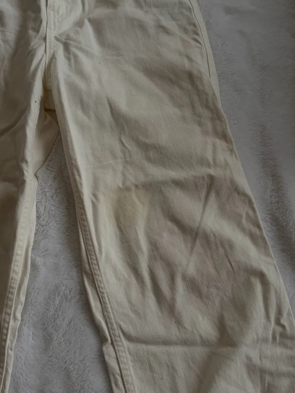 Uniqlo Cream Wide-Leg Pants High Waisted - Image 2