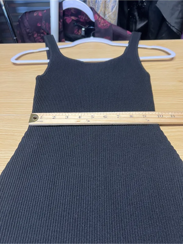 Aritzia Babaton Sculpt Knit Squareneck Mini Dress Black XS - Image 9