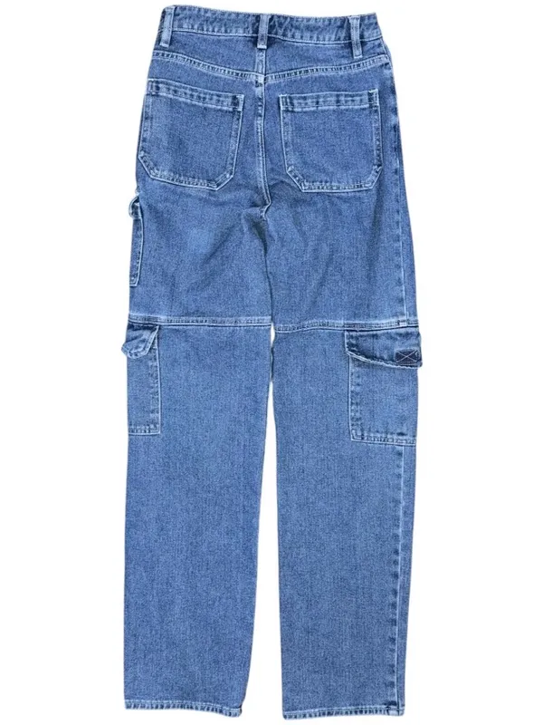 Pacsun Jeans 90s Boyfriend Straight 24 Medium Blue Denim Cargo Utility Workwear - Image 2