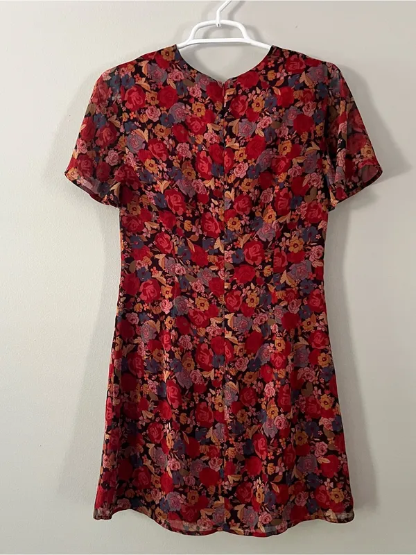 House of Harlow 1960 x Revolve Lotte Red Floral Dress Size Small - Image 7
