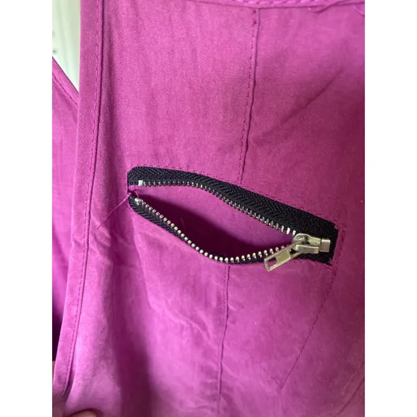Hot Romper Magenta Jumpsuit Summer Pockets Yoga Lounge Clean Girl Quiet Luxury M - Image 5