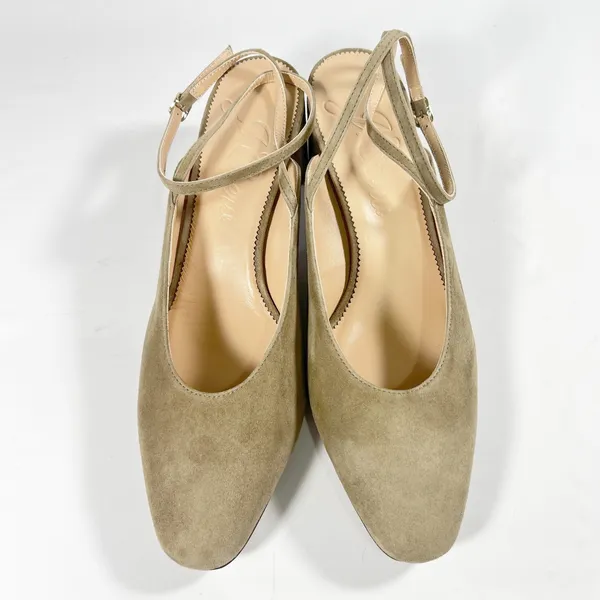 J.Crew Millie Ankle-Strap Heels‎ Women's 11 Moss Green Suede Block Heel Classic - Image 3