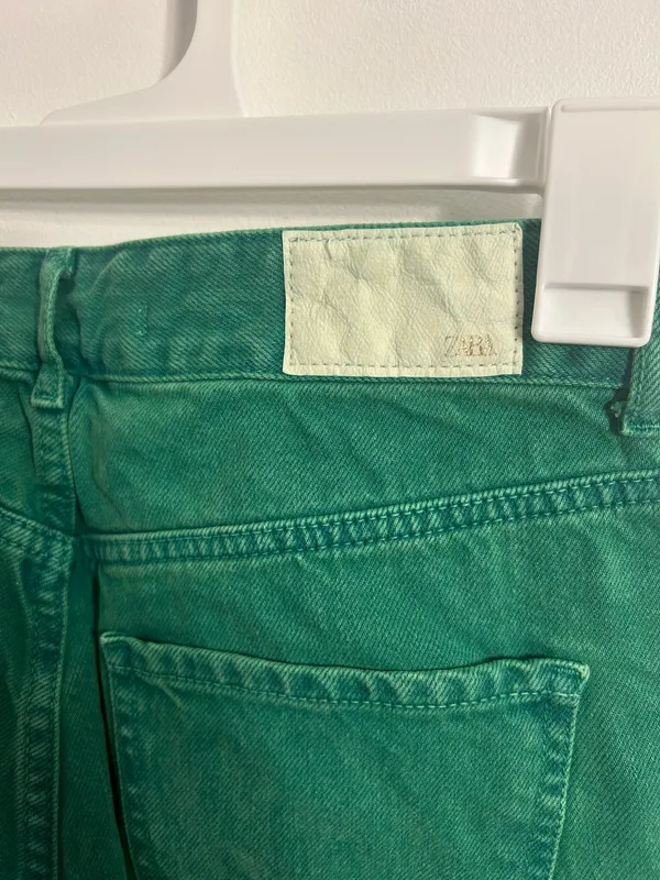 ZARA Green Straight Leg Jeans High-Waisted - Image 5