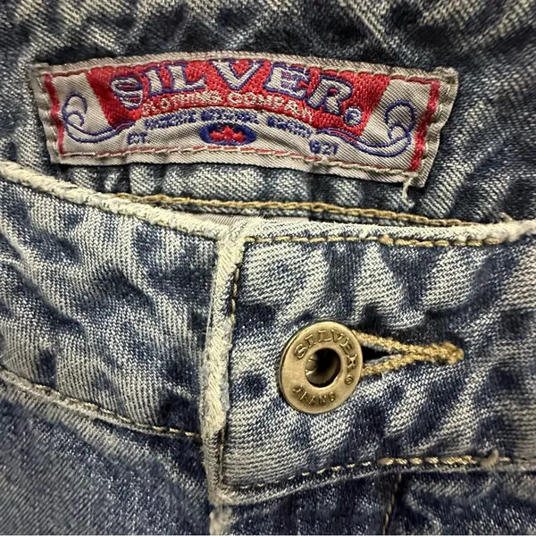Vintage Silver Mid Rise Blue Jeans Flare Denim Made In Guatemala Womens 30 32 - Image 12