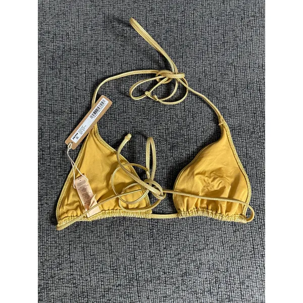 SKIMS Metallic Swim Triangle Top Gold size M NWT Shimmer Halter - Image 2