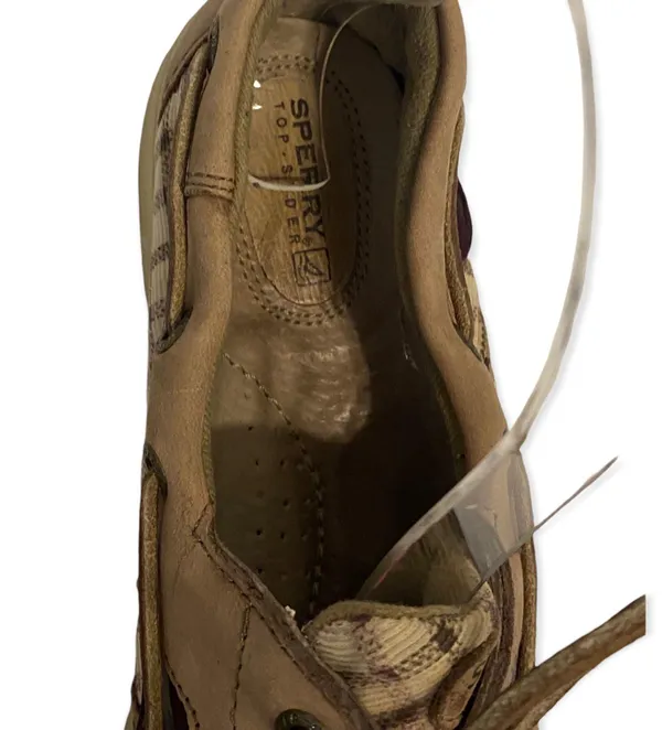 Boat Shoes in Tan and Plaid Size 8M - Image 6