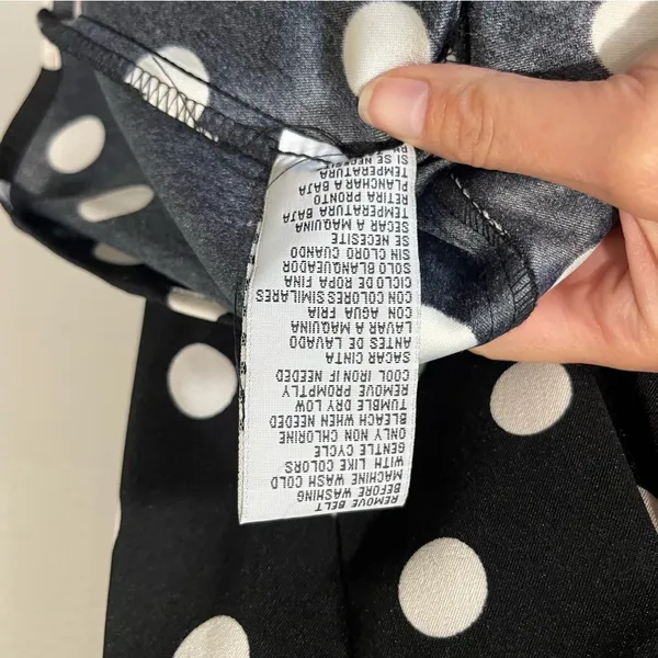 Shelby Palmer Retro Mod Polka Dot Black White‎ Pleated Shift Dress Size 8 - Image 8