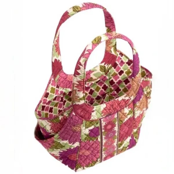 Vera Bradley Quilted Floral Shoulder Bag Pink Green Cottagecore Vintage Y2K - Image 2