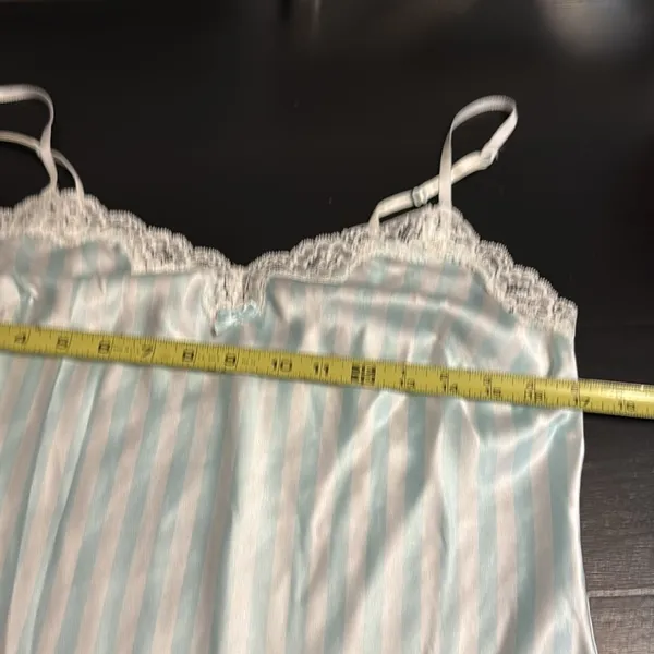 Victoria's Secret Light Blue and White‎ Striped Chemise / teddy - Image 3