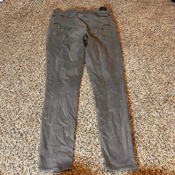 American‎ Eagle Jeggings High Waisted Button Fly Green Wash Size 12 - Image 8