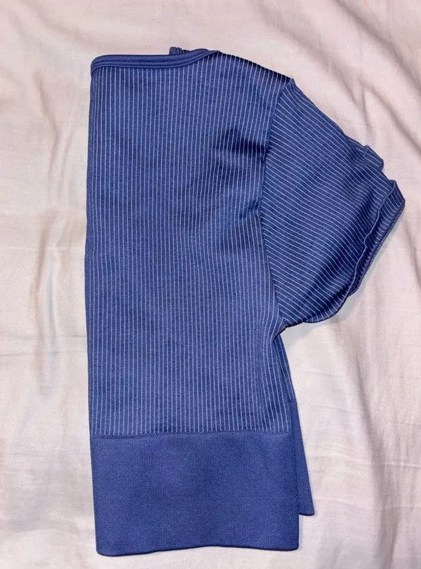 Aerie Blue Ribbed Scoop Neck Top - Image 3