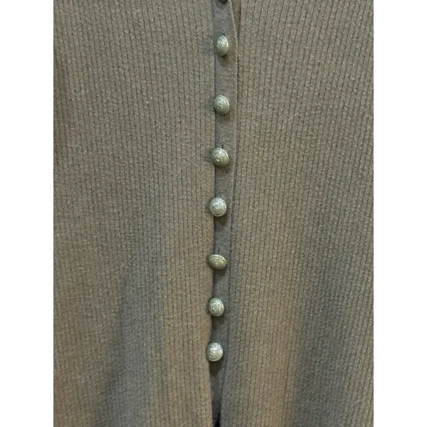 L'Agence Maci Button Duster Cardigan Ribbed Sweater Dress in ivy green Size XL - Image 4