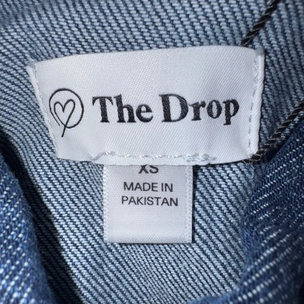 The Drop Katerina Classic Denim Shirt Dress‎ Long Sleeve Button Front XS - Image 4