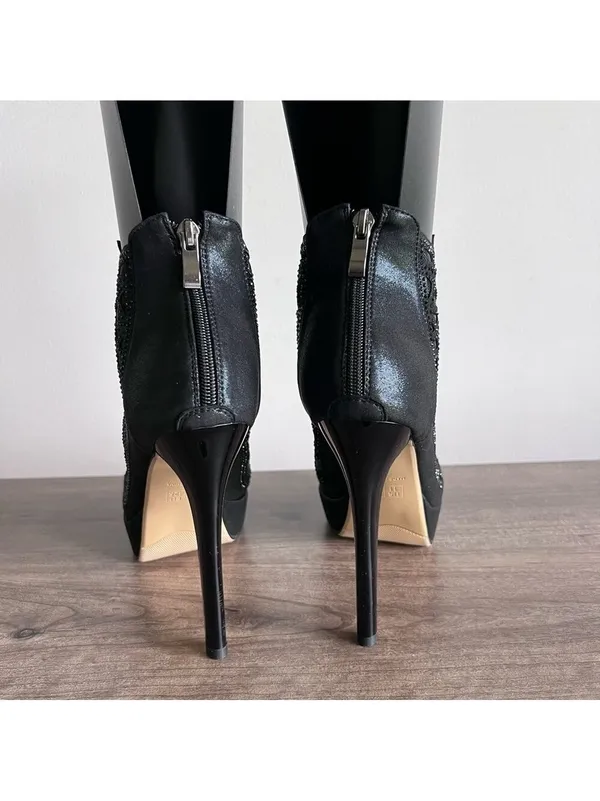 Hdeulolm Women's Crystal Stiletto Platform Sandal Shoe Boot Size 11 #B1491 - Image 7