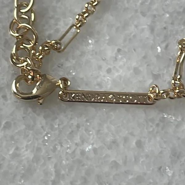 Kendra Scott pendant necklace genuine stone 14K gold over brass jewelry New OS - Image 6