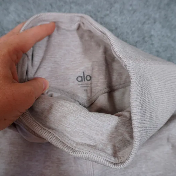 Alo XS Yoga Alosoft Goddess Leggings High Waist Heathered Beige Tan Ribbed - Image 3