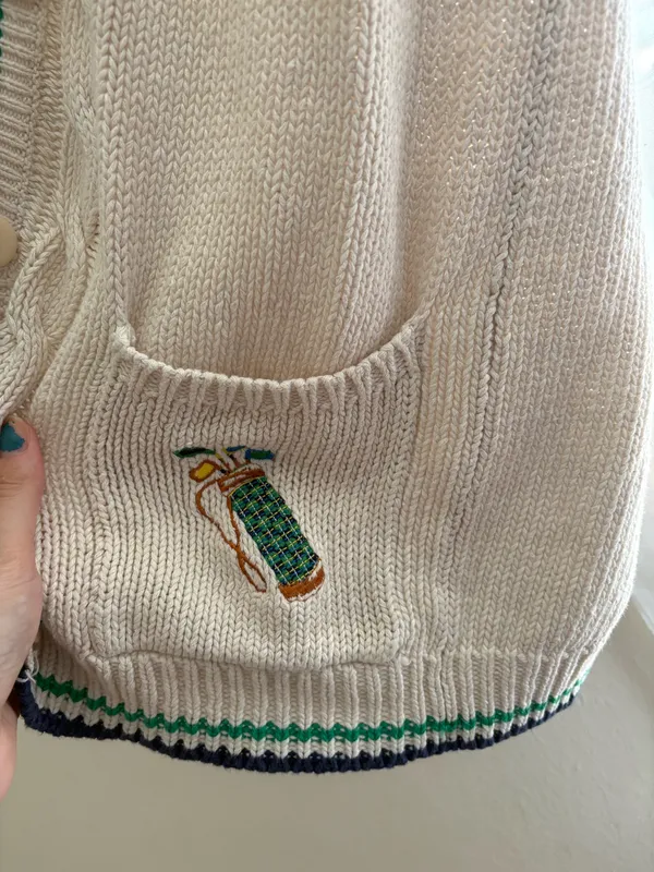 HG Preferred Golf Cardigan White Size L - Image 2