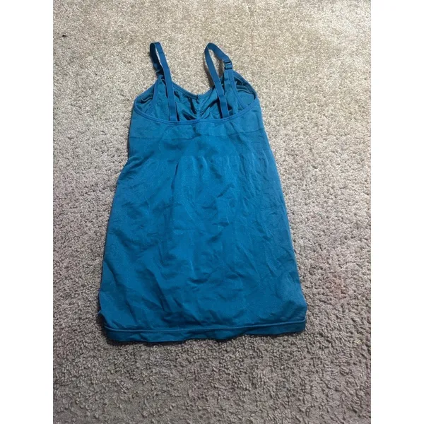 Maternity Nursing Camisole Teal Blue Seamless Ruched Bust Tank Top Size‎ L - Image 4