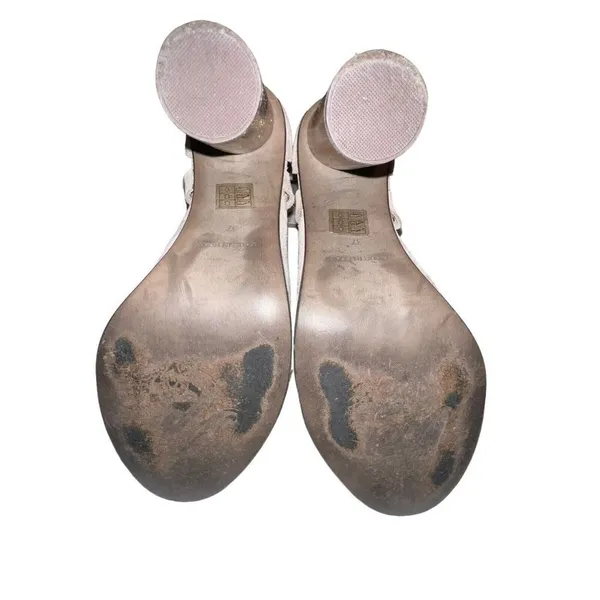 Free People Taupe Nouvella Criss Cross Wrap Chunky Heel Suede Leather Sz 38/6.5‎ - Image 8