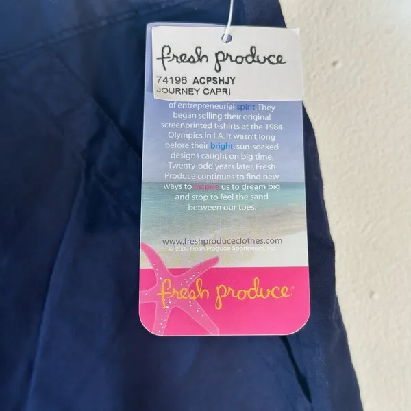 Fresh Produce Journey Capri Pants Navy Blue 100% Cotton Cargo XL NEW - Image 5