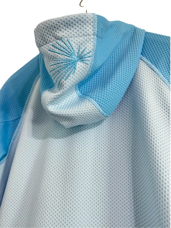 Salomon Womens Snowboard Ski Hoodie / Jacket Blue Textured Zip Pockets L - Image 5