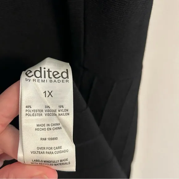 Edited by Remi Bader Pleated Dress 1x Black Stretch Sleeveless cocktail career - Image 5