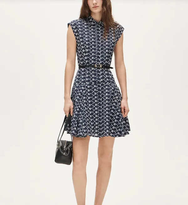 J. Crew Blue White Mini Eyelet Shirt Classic Dress NWT Size 10 - Image 2