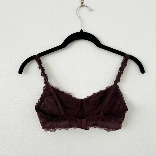 Aerie Dark Red Brown Sheer Lace Bra - Image 2
