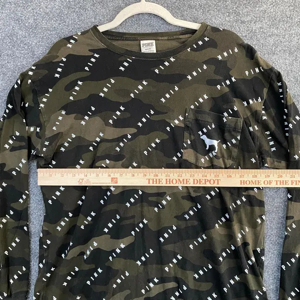 Vs Pink Camouflage Long Sleeve Graphic All Over Print Logo Army Green Y2k - Image 6
