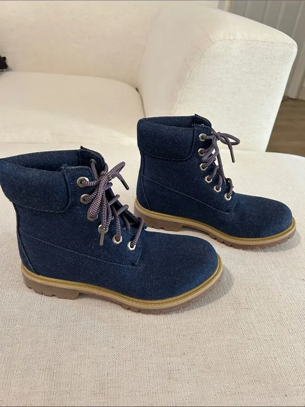Timberland® Premium 6-Inch Lace-Up Boot, Dark Blue Canvas, Size 7, NWT - Image 4