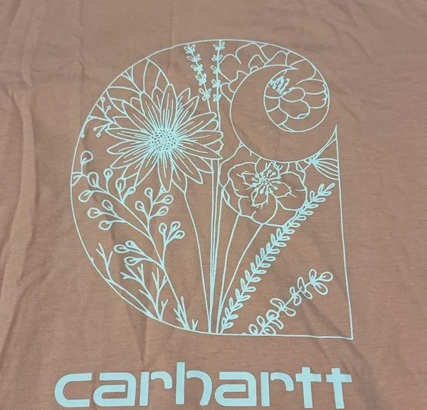 Carhartt pink white floral graphic T-shirt women’s size small - Image 5