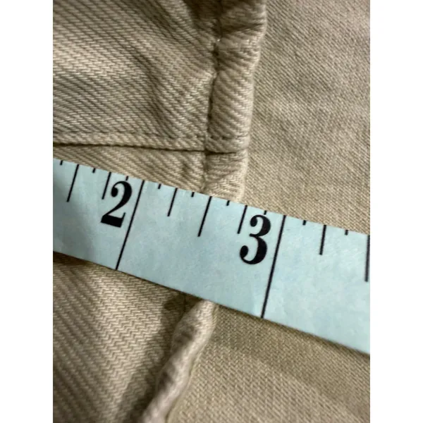 7 For All Mankind Unique Utility Denim Jumpsuit‎ Dress Khaki Button Front Pockets Size S - Image 5