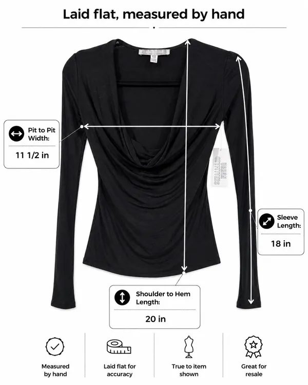 654 Urban Outfitters Black Cowl Neck Top XXS NWT - Image 10