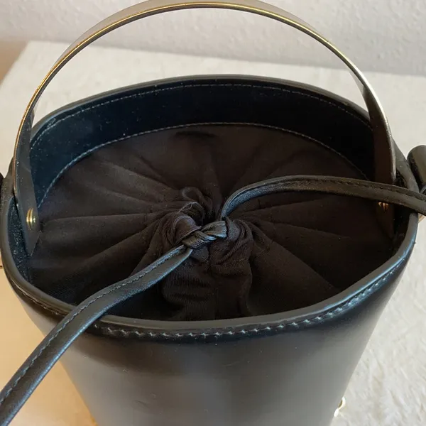 Zara Black Gold Fixtures and Chain Bucket Bag - Image 7