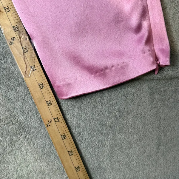 Cinq a Sept Pink Satin Adalie Pants‎ Womens M Cropped Drawstring Ankle Coquette - Image 15