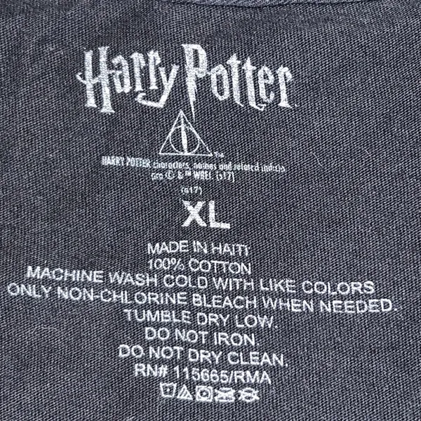 Harry Potter XL t shirt deathly hallows short sleeve black silver - Image 6