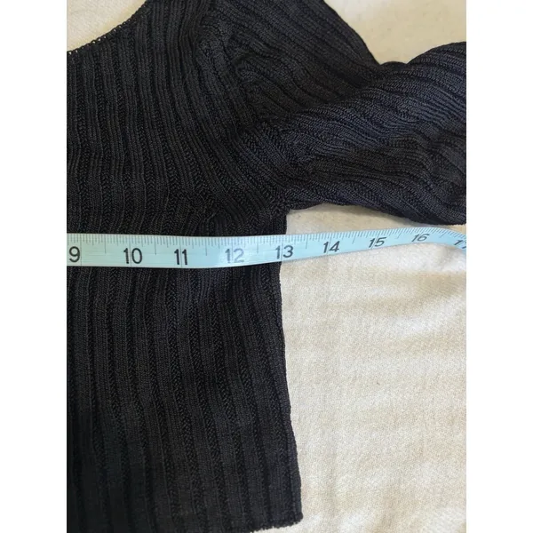 Free People Ribbed Knit Crop Sweater Short Sleeve Size Small Scoop Back‎ - Image 5