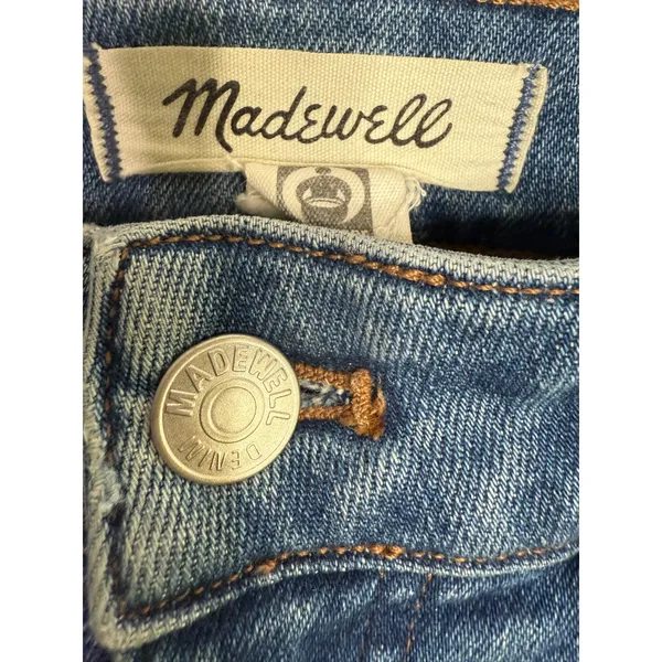 Madewell The Curvy Kick Out Flare Crop Mid Rise Jean Size 25 Oneida Wash Blue - Image 9