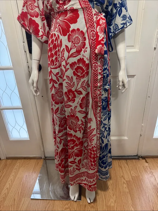 Farm Rio 100% Rayon Mixed Pineapple Garden Wrap Dress Size small - Image 4