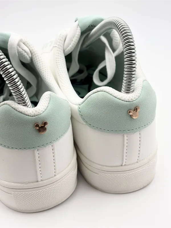 Disney White‎ Sneakers with Gold Mickey Accent and Mint Trim - Image 8