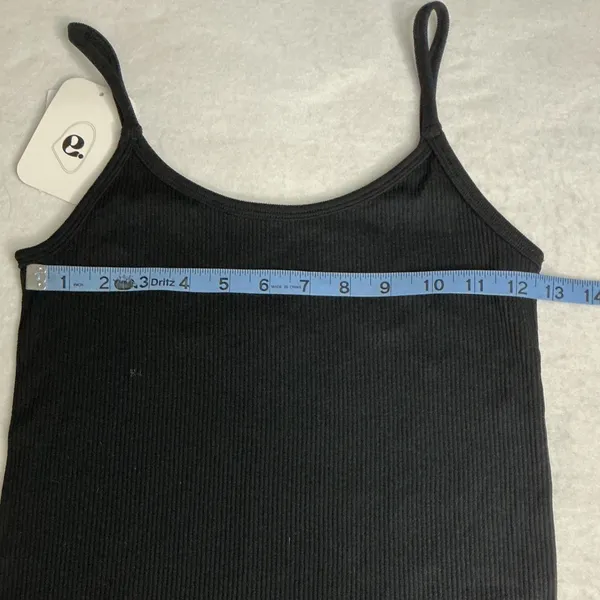 Elodie Black Ribbed Knit Tank Top‎ Bodysuit Romper Women XS/S - Image 2