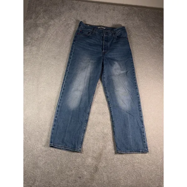 Levi's Premium Big E Ribcage Straight Ankle Jeans 29 Blue High Rise Button Fly - Image 2