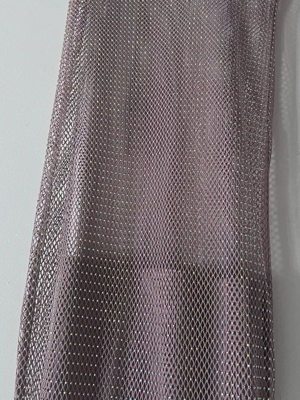 House of Harlow 1960 Rhinestone Mesh Maxi Dress Y2K Sheer Glam S - Image 3